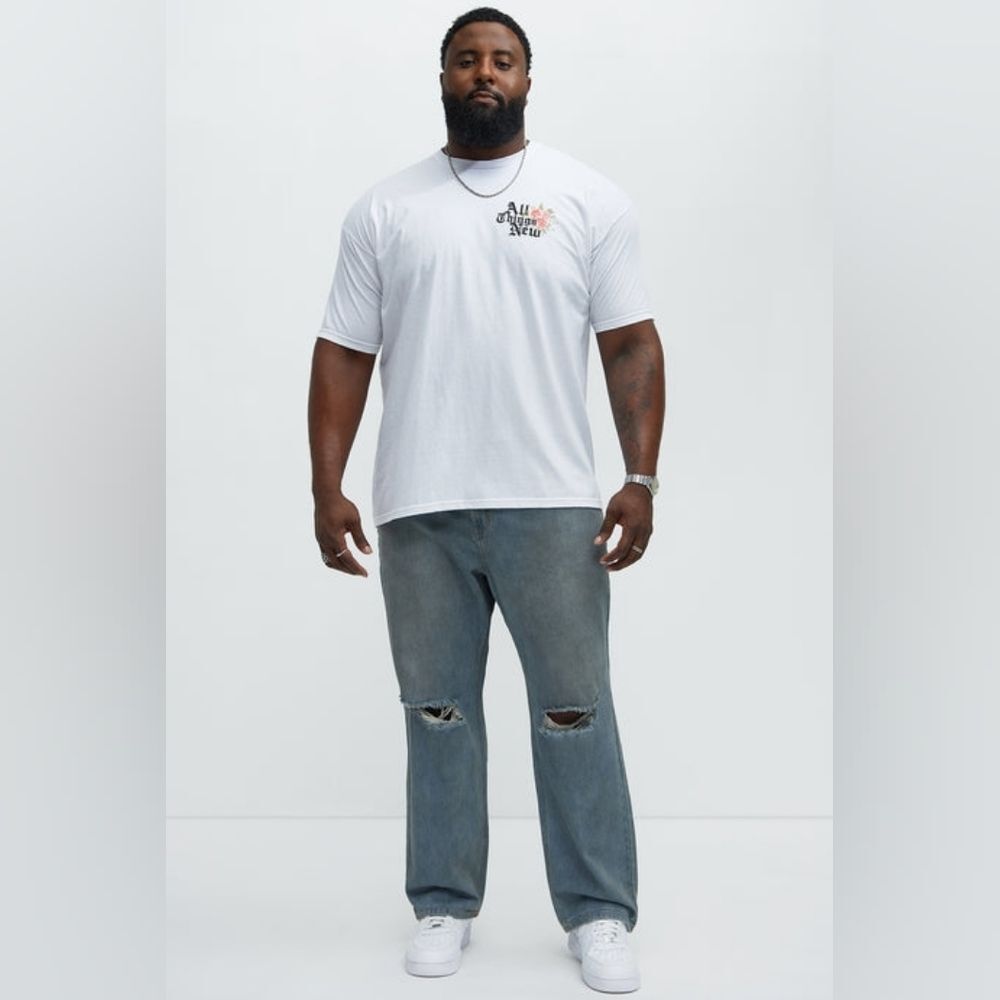 Graphic All Things New Short Sleeve White Tee - Picture 3 of 5